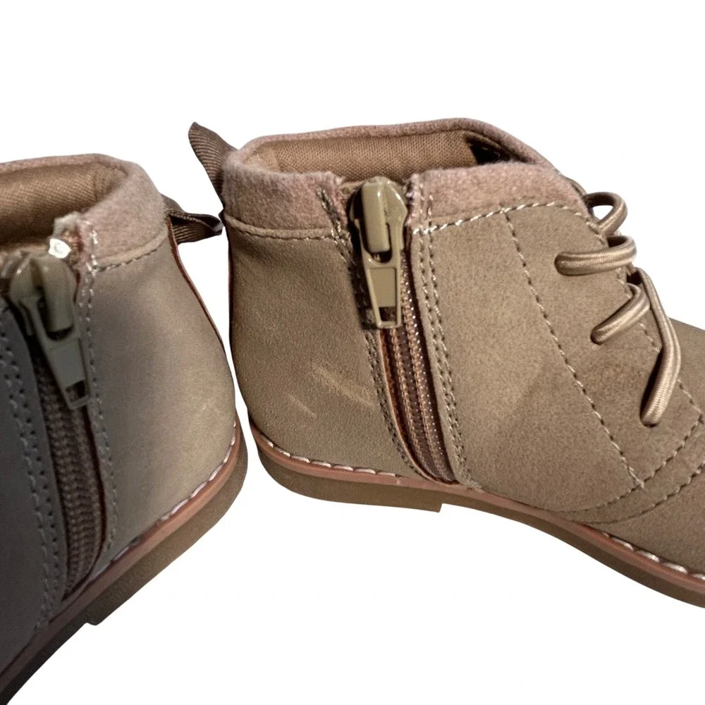 Nordstrom Kids Tan‎ Suede Lace Up Zipper Ankle Boots Chukka Style Size 11M